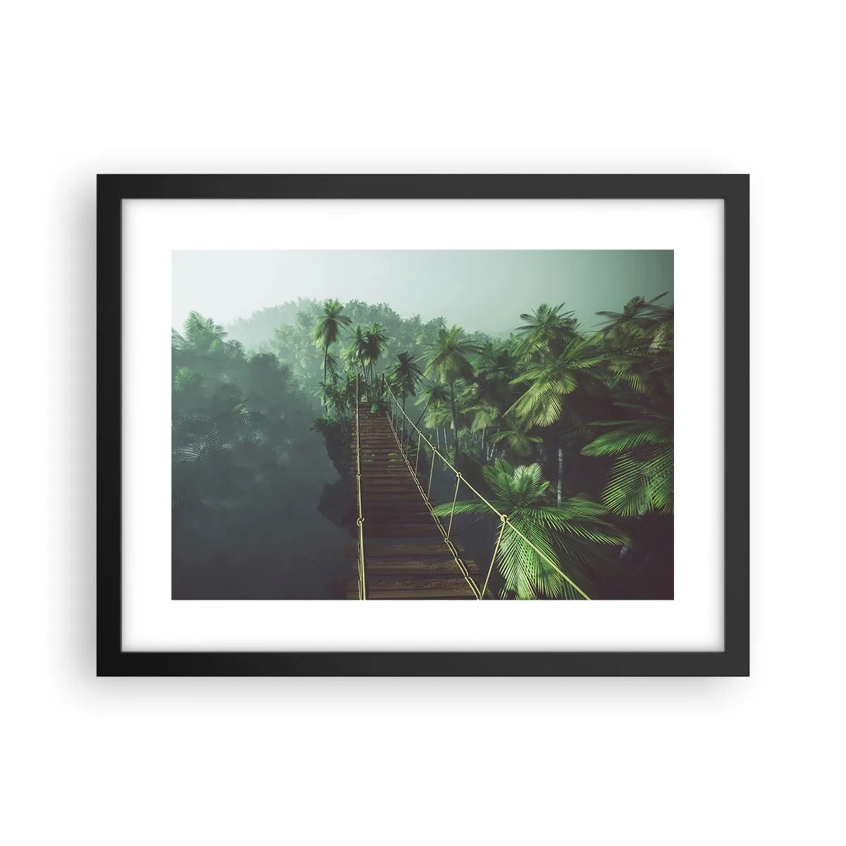 Plagát v čiernom ráme - Pri vodopáde zelene - 40x30 cm