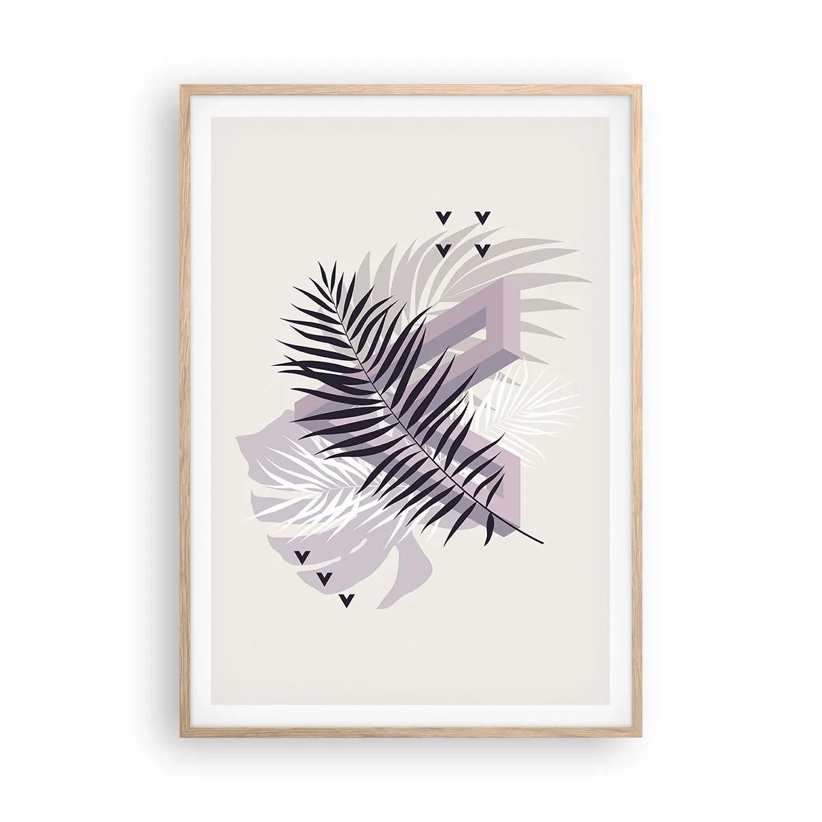 Plagát v ráme zo svetlého duba - Tieň tieňa - 70x100 cm