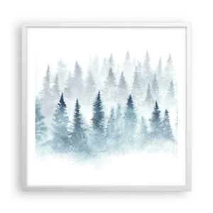 Plagát v bielom ráme - Zahalené hmlou - 60x60 cm