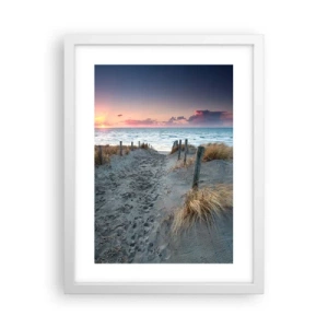 Plagát v bielom ráme - Šiel by som s tebou na kraj světa… - 30x40 cm