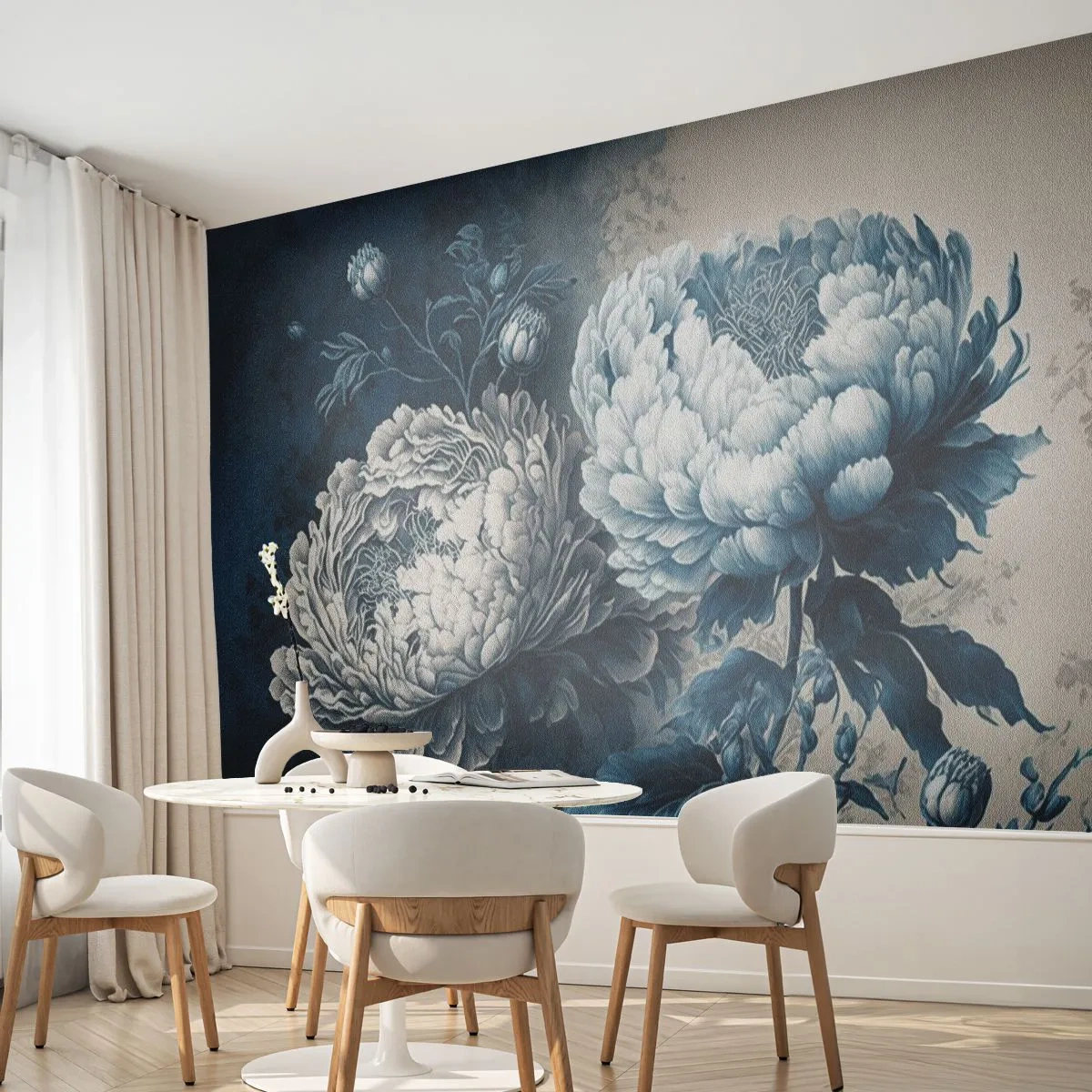 Fototapeta Premium Canvas - Zhodný pár - Kvety, klasické, rokoko - 250x175 cm