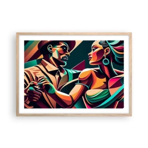 Plagát v ráme zo svetlého duba - V rytme srdca - 70x50 cm