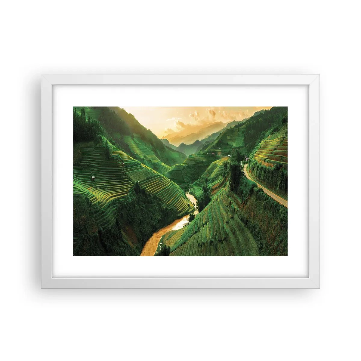 Plagát v bielom ráme - Vietnamské údolie - 40x30 cm
