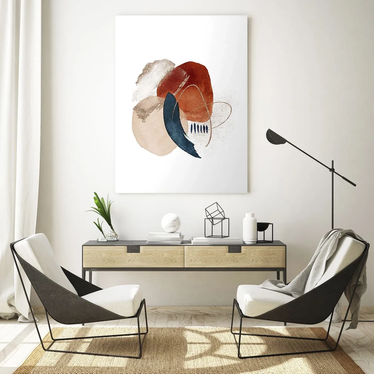 Obraz na skle - Oválna kompozícia - 70x100 cm