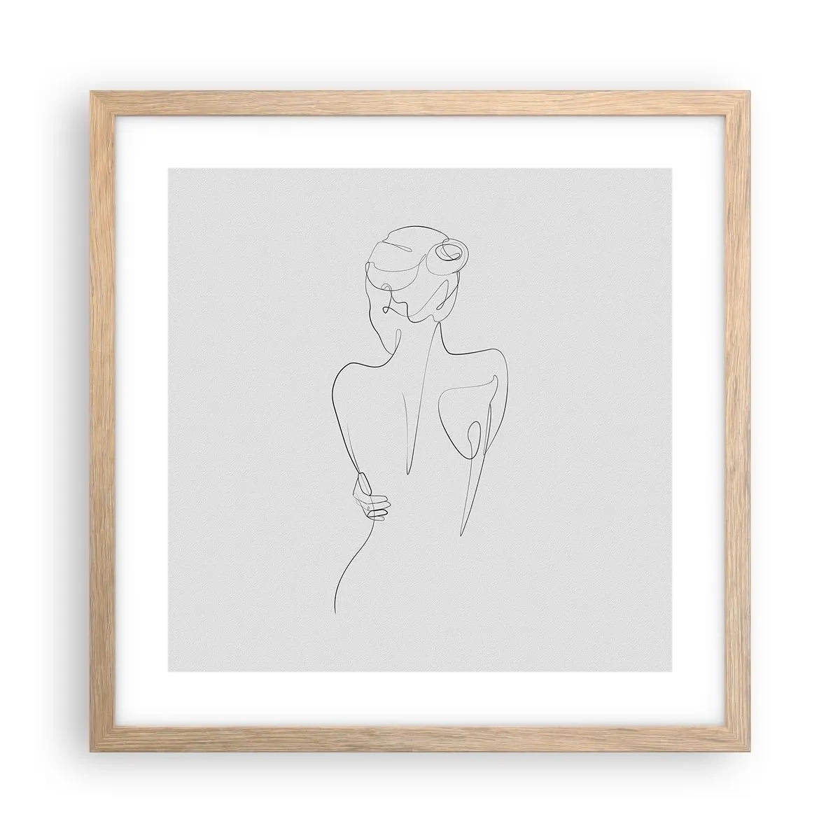 Plagát v ráme zo svetlého duba - Hudba tela - 40x40 cm