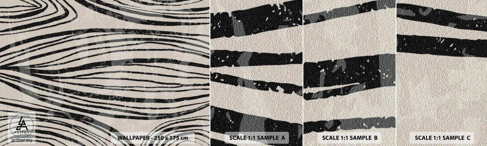 Vzorka Fototapeta Standard Eco - Močiar s líniami - Abstrakcia, Čiary, Moderné - 100x30 cm