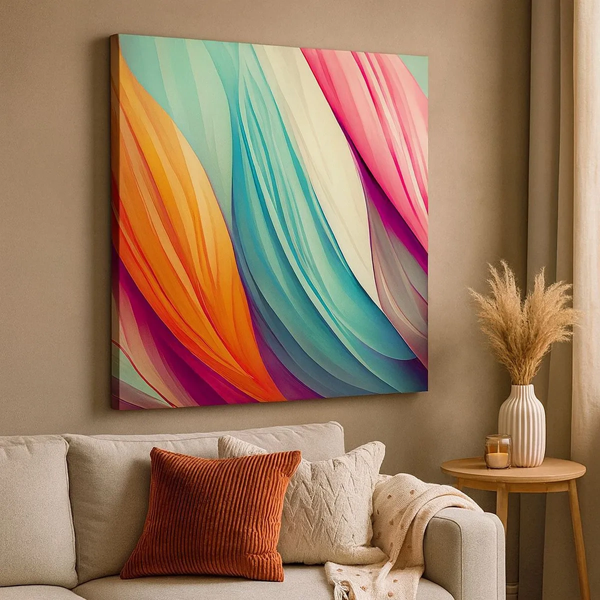 Obraz na plátne - Dúhový uzol - 30x30 cm