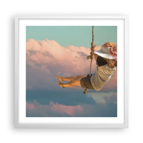 Plagát v bielom ráme - Hra v oblakoch - 50x50 cm
