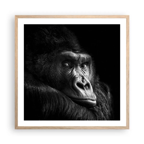 Plagát v ráme zo svetlého duba - Na čo sa tak pozeráš? - 60x60 cm