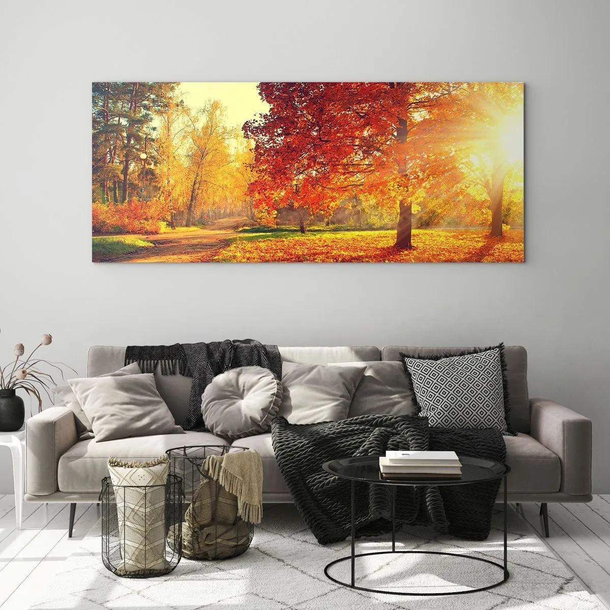 Obraz na skle - Červené je krásne - 100x40 cm