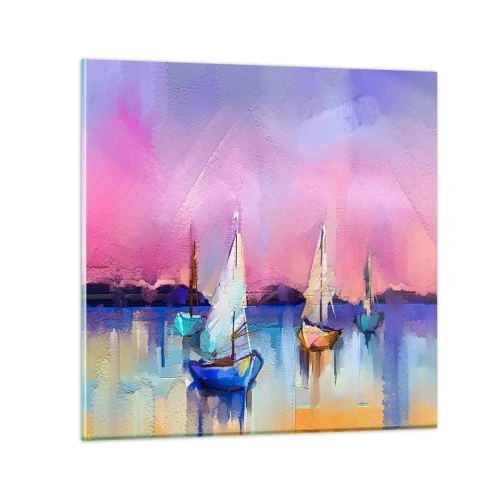 Obraz na skle - Smer: široká voda - 30x30 cm