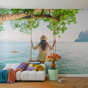 Fototapeta Standard Eco - Život je krásny - Relaxácia, Hojdačka, Žena - 400x280 cm