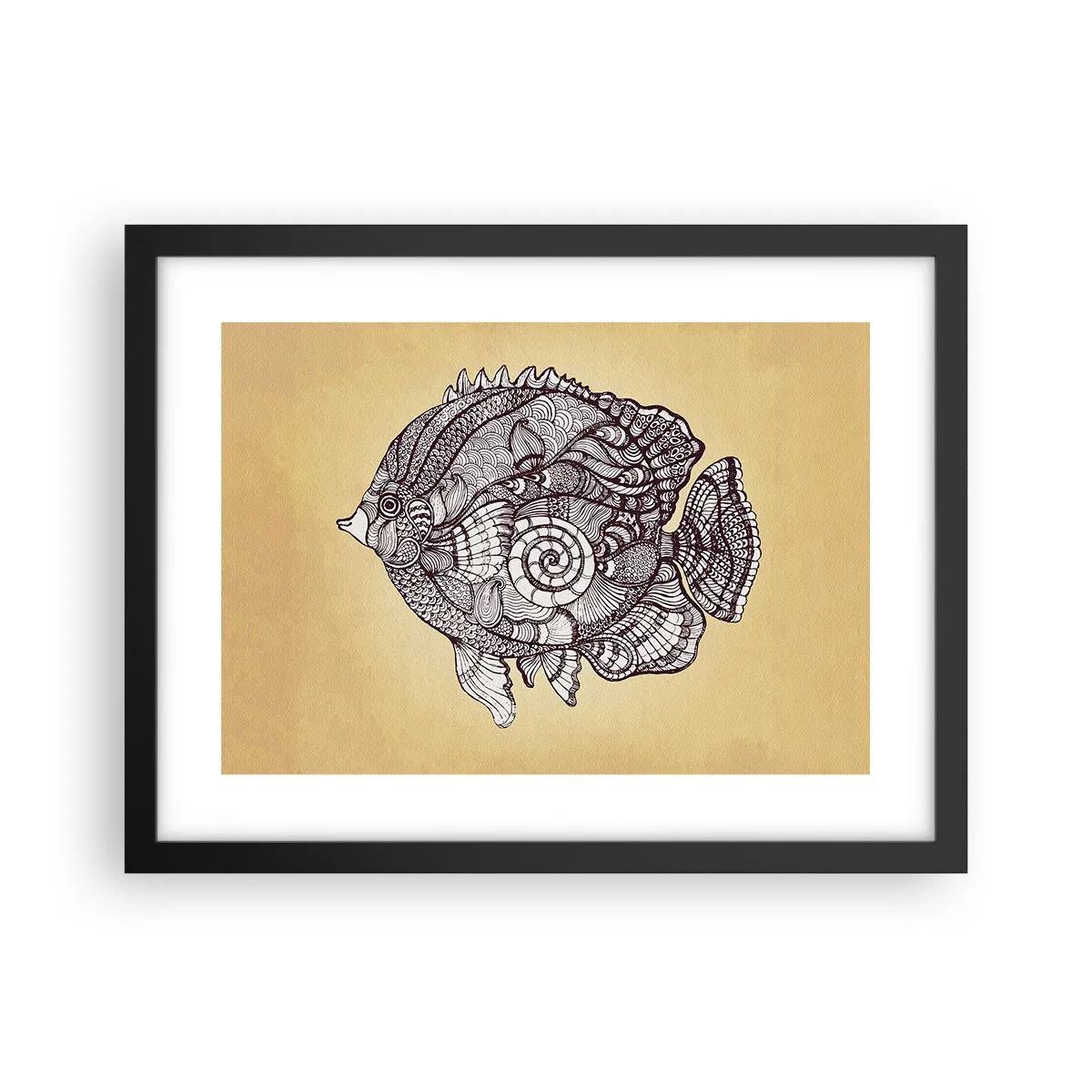 Plagát v čiernom ráme - Z oceánu ornamentov - 40x30 cm