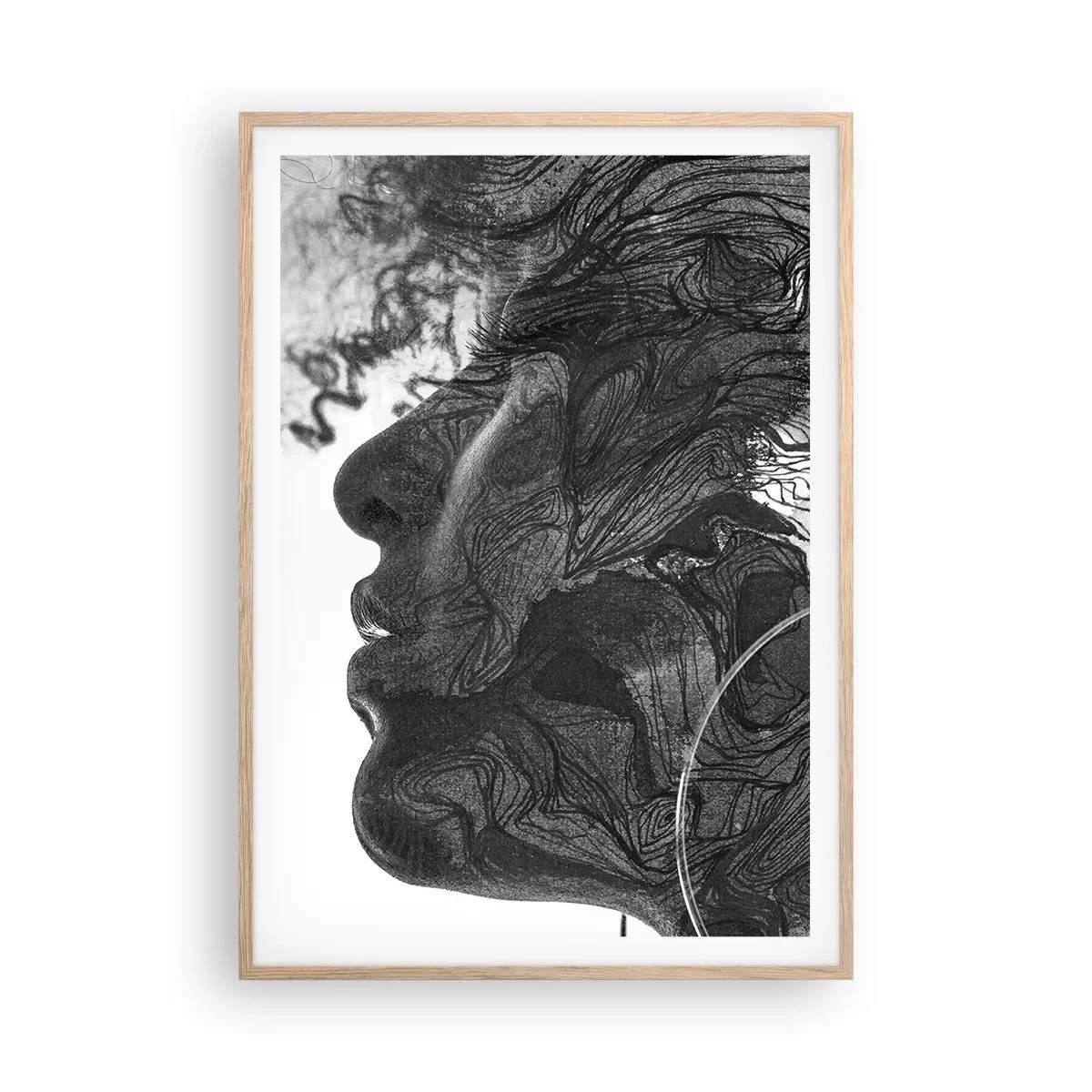 Plagát v ráme zo svetlého duba - Zapletená v snoch - 70x100 cm