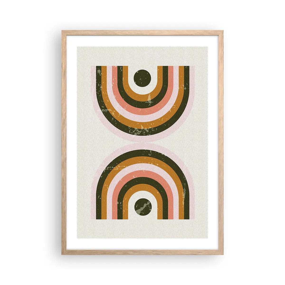 Plagát v ráme zo svetlého duba - Dvojitá abstrakcia - 50x70 cm