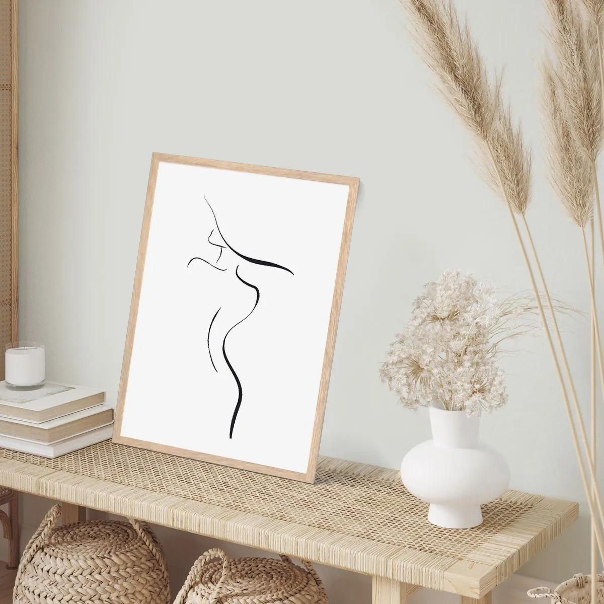 Plagát v ráme zo svetlého duba - Nepolapiteľná ako vlna - 70x100 cm