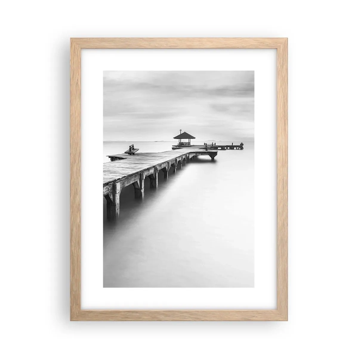 Plagát v ráme zo svetlého duba - Ďaleko od nás - 30x40 cm