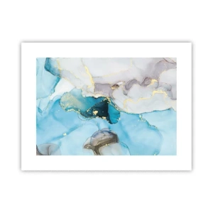 Plagát - Štúdia o stretnutí šedej a tyrkysovej - 40x30 cm