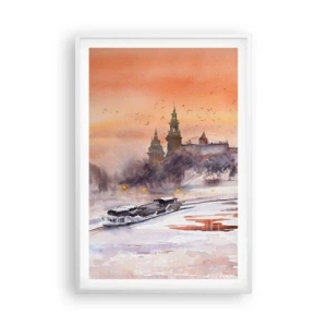 Plagát v bielom ráme - Kráľovský západ slnka - 61x91 cm