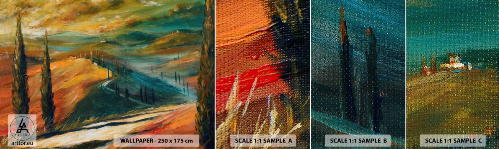 Vzorka Fototapeta Standard Eco - Toskánska krajina - Krajina, Toskánsko, Cestuje - 100x30 cm