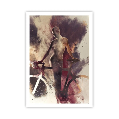 Plagát - Cyklistická duša v mramorových tvaroch - 70x100 cm