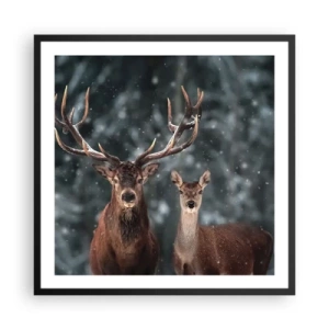 Plagát v čiernom ráme - Pán lesa so svojou ženou - 60x60 cm