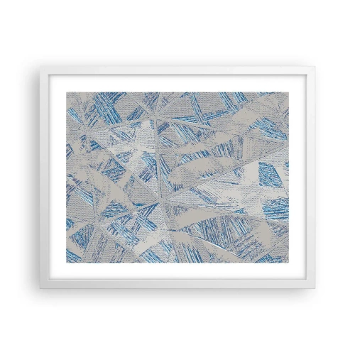 Plagát v bielom ráme - V šedo-modrom labyrinte - 50x40 cm
