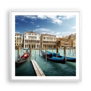 Plagát v bielom ráme - Paláce v modrej - 60x60 cm