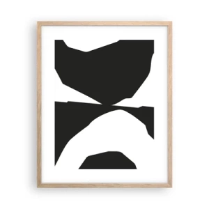 Plagát v ráme zo svetlého duba - Positive-negative - 40x50 cm