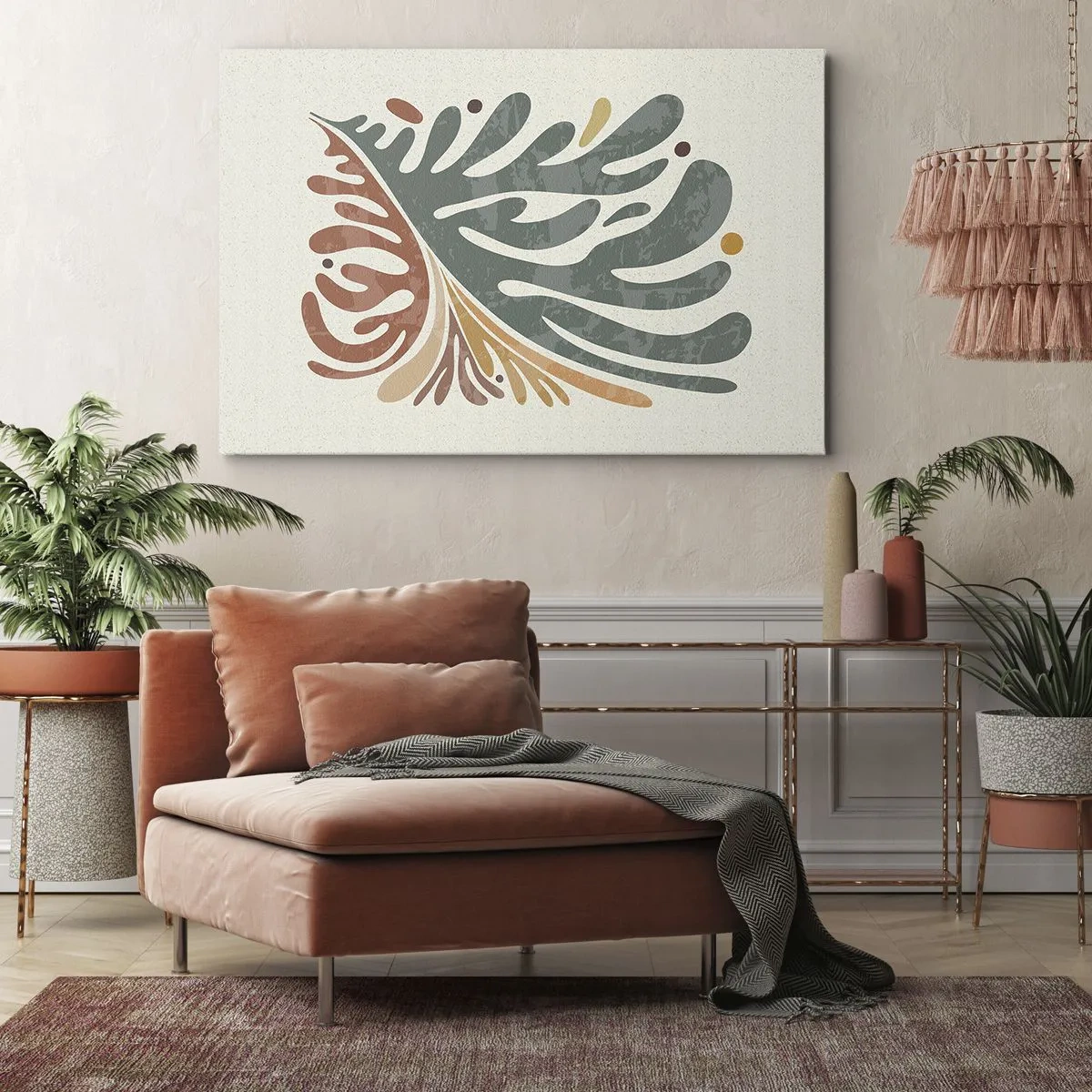 Obraz na plátne - Farebný abstraktný list na svetlom pozadí - 70x50cm - Viacfarebný list - Moderná nástenná dekorácia do obývacej izby a spálne ARTTOR