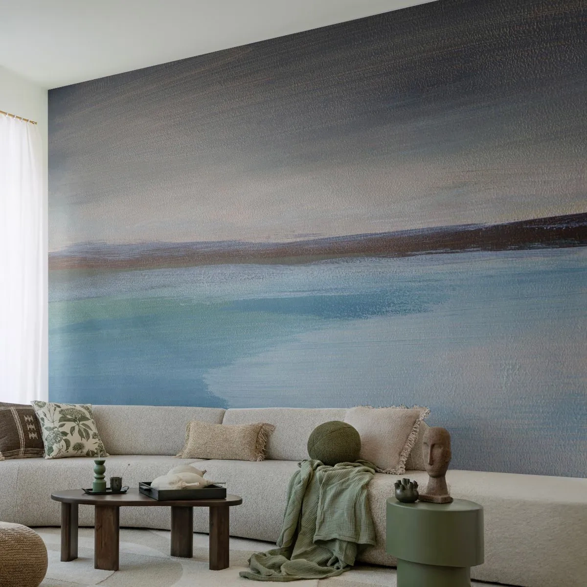 Fototapeta Standard Eco - Maliarska vodná krajina s horizontálnou čiarou horizontu - 100x70cm - Horizontálna krajina - Moderná nástenná dekorácia do obývacej izby a spálne ARTTOR