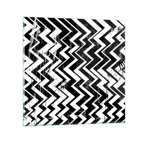 Obraz na skle - Cik-biele, cik-čierne - 30x30 cm