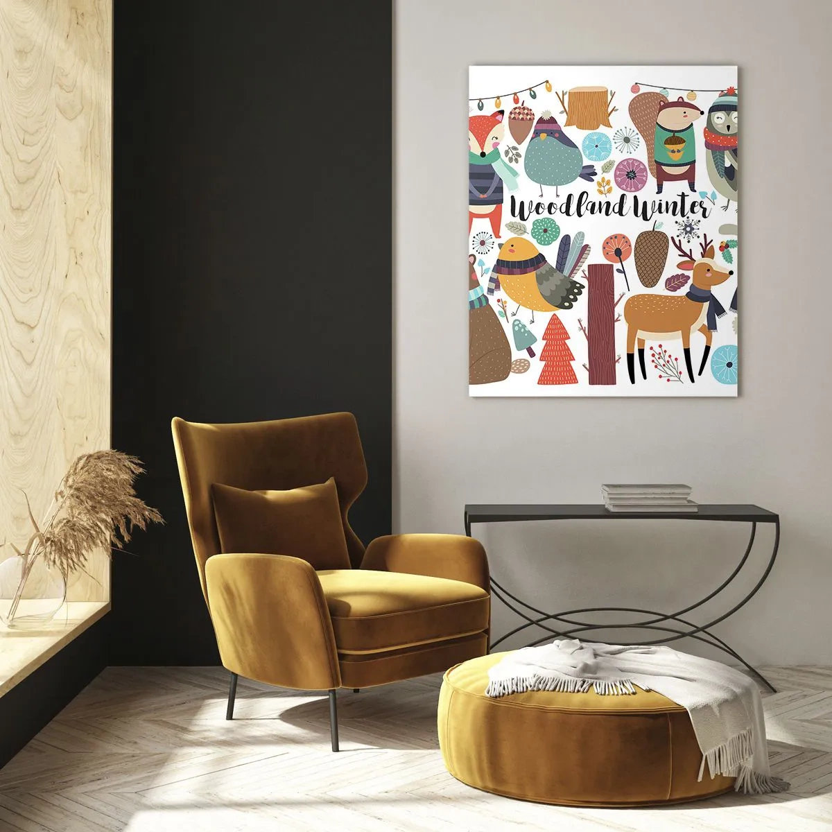 Obraz na skle - Rozprávkové sviatky v lese - 50x70 cm