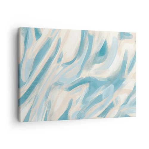 Obraz na plátne - Abstraktné modré pruhy na svetlom pozadí - 70x50cm - Jarné závany - Moderná nástenná dekorácia do obývacej izby a spálne ARTTOR