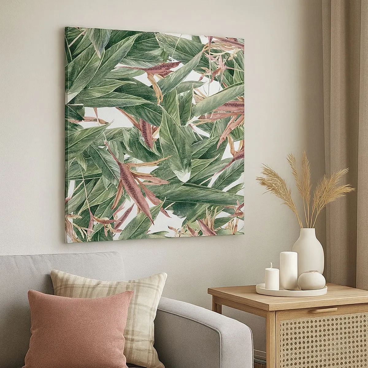 Obraz na plátne - Smaragdovo-ľaliové húštie - 30x30 cm