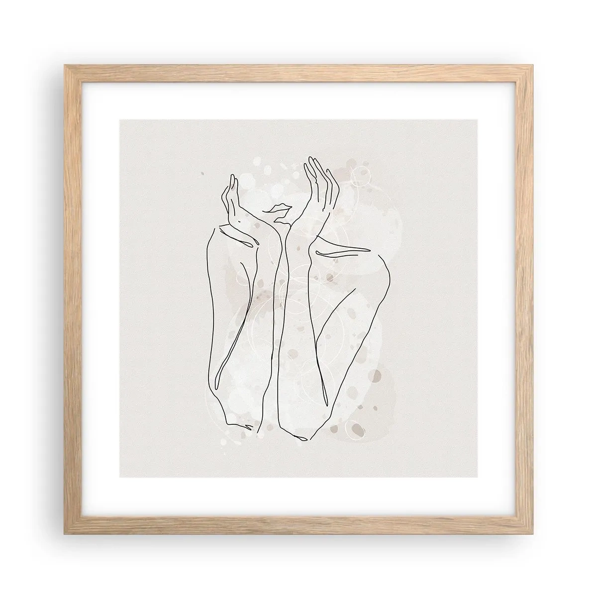 Plagát v ráme zo svetlého duba - Zasnený okamih - 40x40 cm