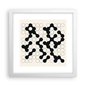 Plagát v bielom ráme - Čínska hra – variácia - 30x30 cm