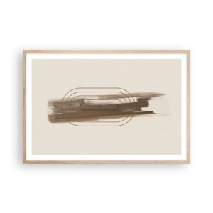 Plagát v ráme zo svetlého duba - Závan šedej - 91x61 cm