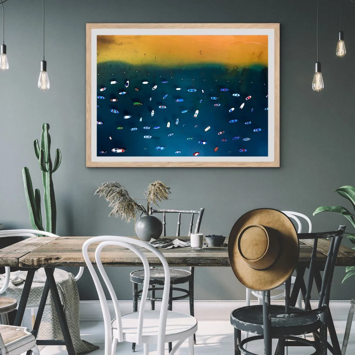 Plagát v ráme zo svetlého duba - Prázdninová hra - 100x70 cm