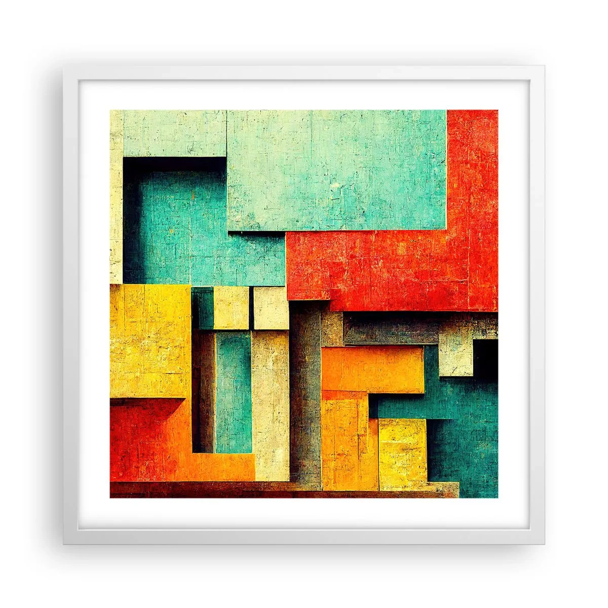 Plagát v bielom ráme - Festival pravých uhlov - 50x50 cm