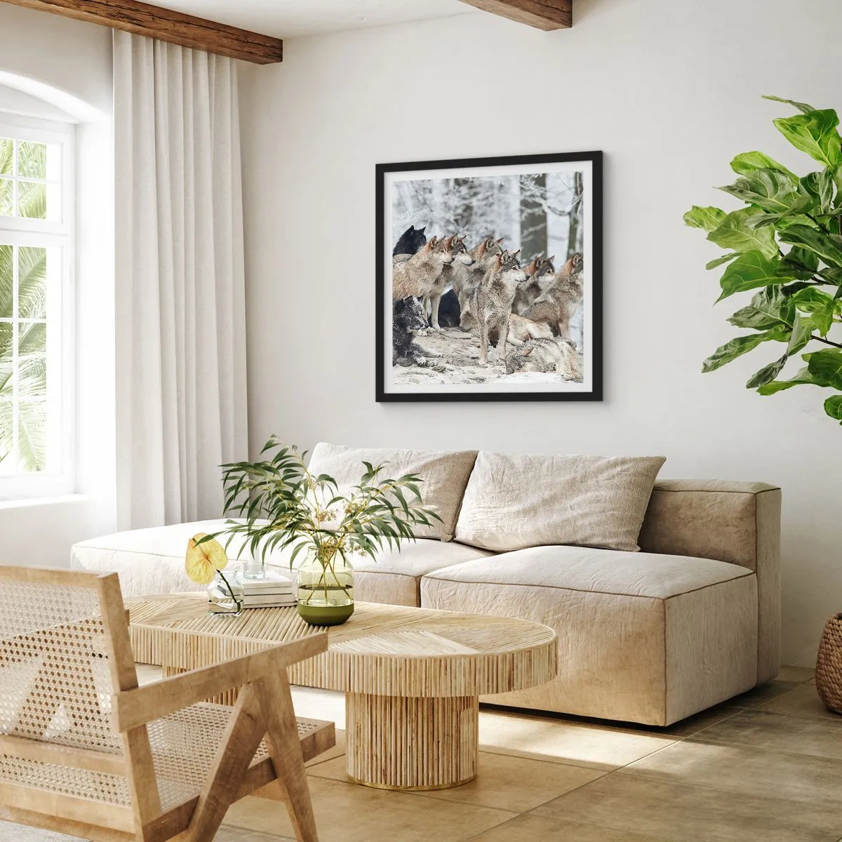 Plagát v čiernom ráme - Rodina a priatelia - 50x50 cm