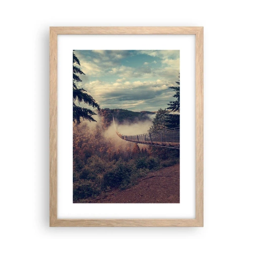 Plagát v ráme zo svetlého duba - Nad jesenným lesom - 30x40 cm