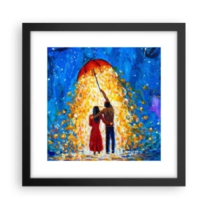 Plagát v čiernom ráme - Mágia daždivého večera? - 30x30 cm
