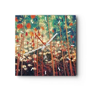 Nástenné hodiny - Tajný život listov - 30x30 cm