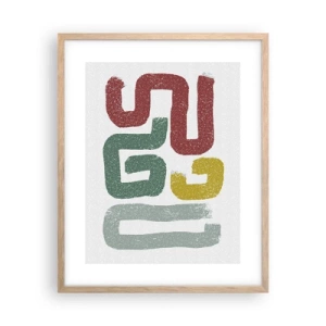 Plagát v ráme zo svetlého duba - V neznámom jazyku - 40x50 cm