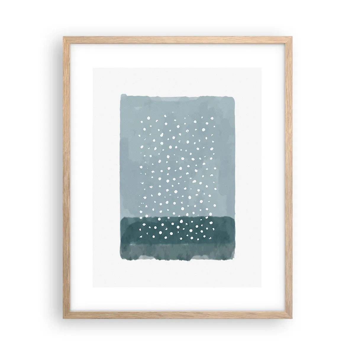 Plagát v ráme zo svetlého duba - Pestované na modrej - 40x50 cm