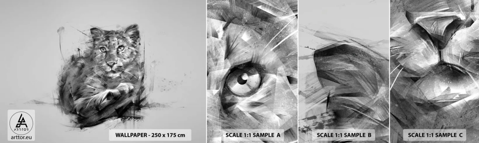 Vzorka Fototapeta Standard Eco - Áno, pozorne počúvam - Panther, Zvieratá, Divoká mačka - 100x30 cm