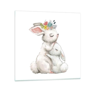 Obraz na skle - Najlepšie je u mamy - 70x70 cm