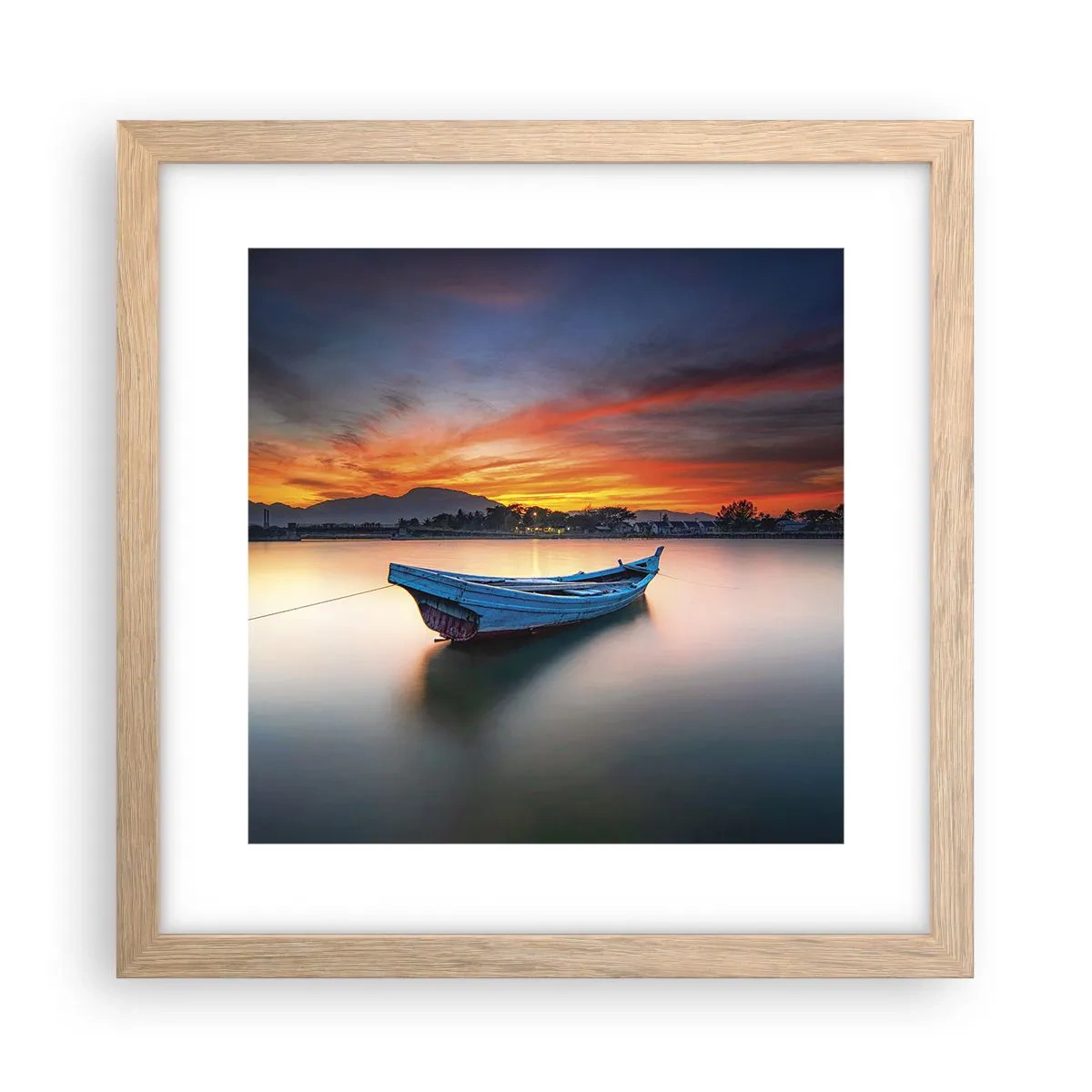 Plagát v ráme zo svetlého duba - Blíži sa dobrá noc - 30x30 cm