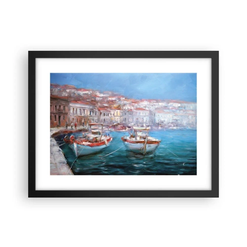 Plagát v čiernom ráme - Taliansky záliv - 40x30 cm